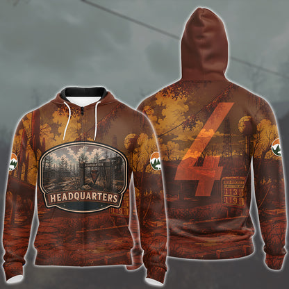 Fallout 4 Vintage National Park Style Video Game All Over Printed T-shirt Tank Top Zip Hoodie Pullover Hoodie Hawaiian Shirt Beach Shorts Joggers
