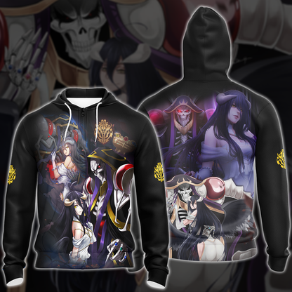 Overlord Ainz Ooal Gown and Albedo Anime Manga 3D All Over Print T-shirt Tank Top Zip Hoodie Pullover Hoodie Hawaiian Shirt Beach Shorts Jogger Zip Hoodie