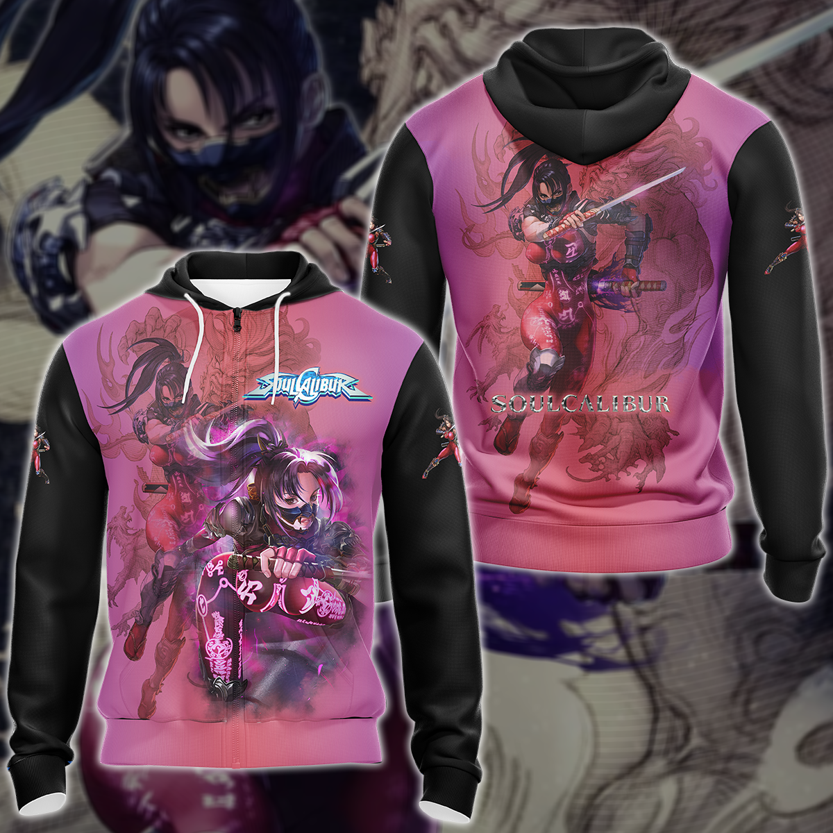 Soul Calibur Video Game 3D All Over Printed T-shirt Tank Top Zip Hoodie Pullover Hoodie Hawaiian Shirt Beach Shorts Jogger Zip Hoodie