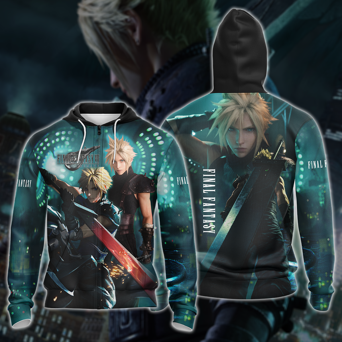Final Fantasy VII Remake Video Game 3D All Over Printed T-shirt Tank Top Zip Hoodie Pullover Hoodie Hawaiian Shirt Beach Shorts Jogger Zip Hoodie