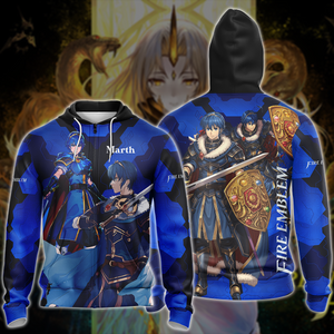 Fire Emblem Marth Video Game 3D All Over Printed T-shirt Tank Top Zip Hoodie Pullover Hoodie Hawaiian Shirt Beach Shorts Jogger Zip Hoodie S 