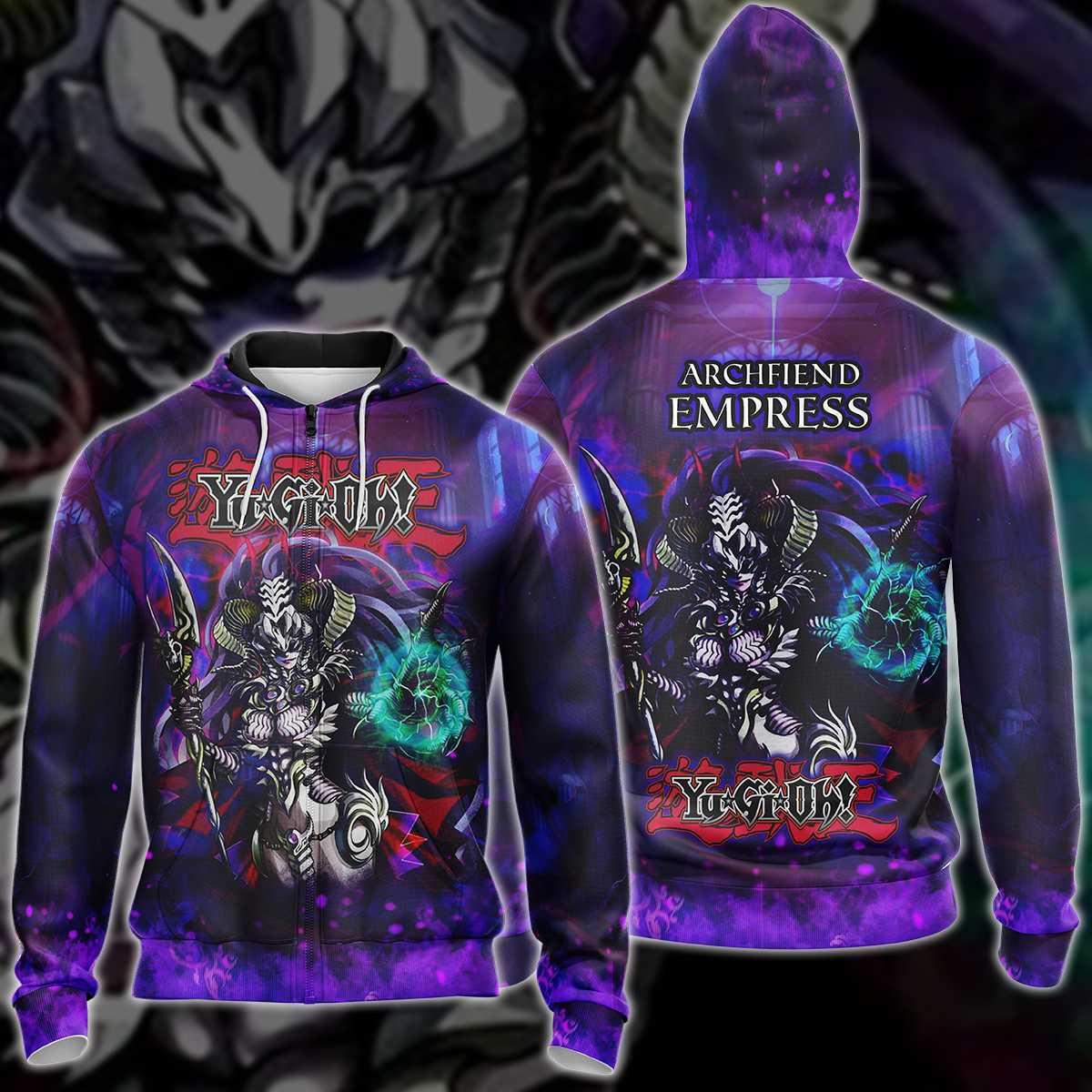 Yu-Gi-Oh! Archfiend Empress Video Game 3D All Over Print T-shirt Tank Top Zip Hoodie Pullover Hoodie Hawaiian Shirt Beach Shorts Jogger Zip Hoodie