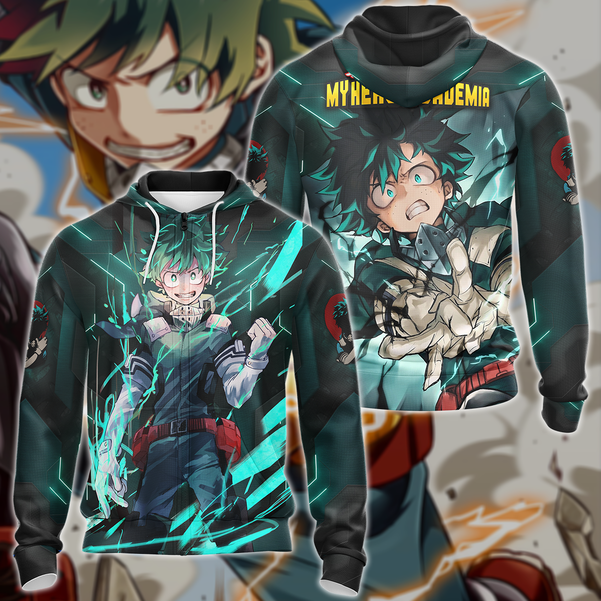 My Hero Academia Deku Midoriya Izuku 3D All Over Print T-shirt Tank Top Zip Hoodie Pullover Hoodie Hawaiian Shirt Beach Shorts Jogger Zip Hoodie