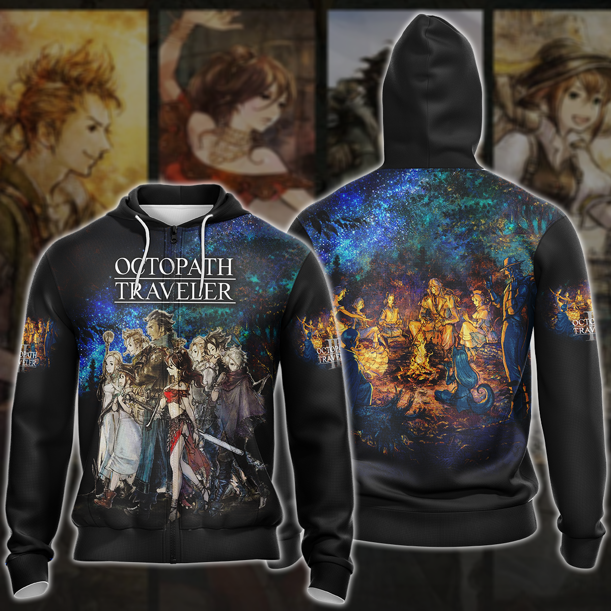 Octopath Traveler II Video Game 3D All Over Printed T-shirt Tank Top Zip Hoodie Pullover Hoodie Hawaiian Shirt Beach Shorts Jogger Zip Hoodie