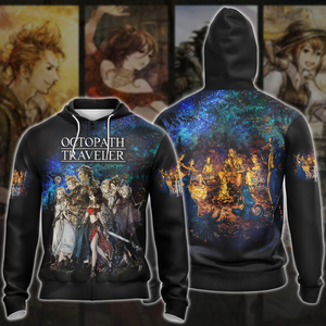 Octopath Traveler II Video Game 3D All Over Printed T-shirt Tank Top Zip Hoodie Pullover Hoodie Hawaiian Shirt Beach Shorts Jogger Zip Hoodie S 