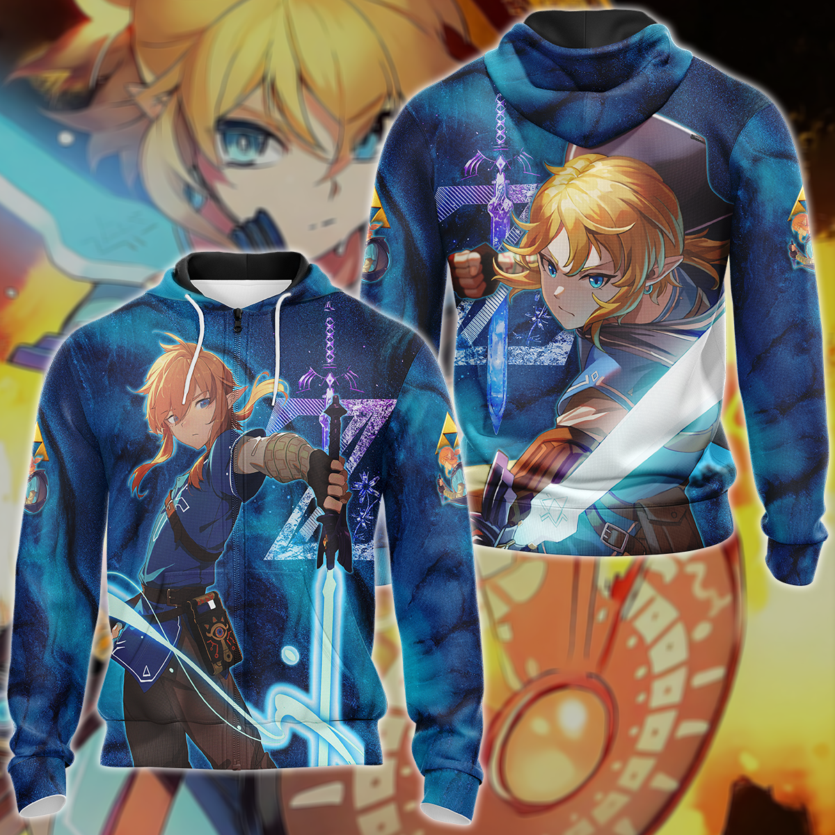 Link Legend of Zelda Video Game 3D All Over Print T-shirt Tank Top Zip Hoodie Pullover Hoodie Hawaiian Shirt Beach Shorts Jogger Zip Hoodie
