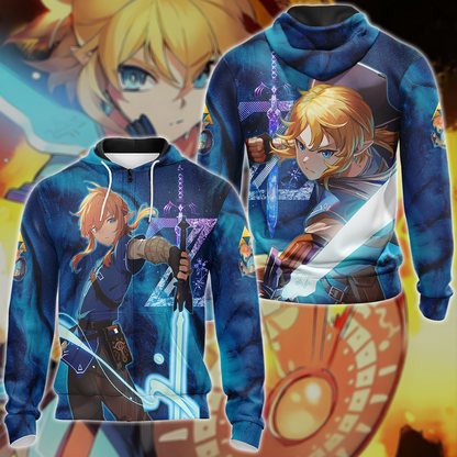 Link Legend of Zelda Video Game 3D All Over Print T-shirt Tank Top Zip Hoodie Pullover Hoodie Hawaiian Shirt Beach Shorts Jogger Zip Hoodie