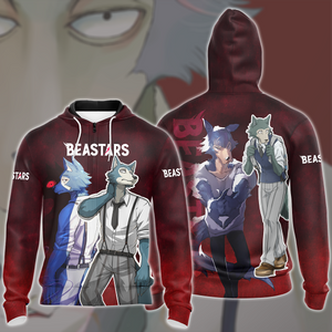 BEASTARS Anime All Over Printed T-shirt Tank Top Zip Hoodie Pullover Hoodie Hawaiian Shirt Beach Shorts Joggers Zip Hoodie S 