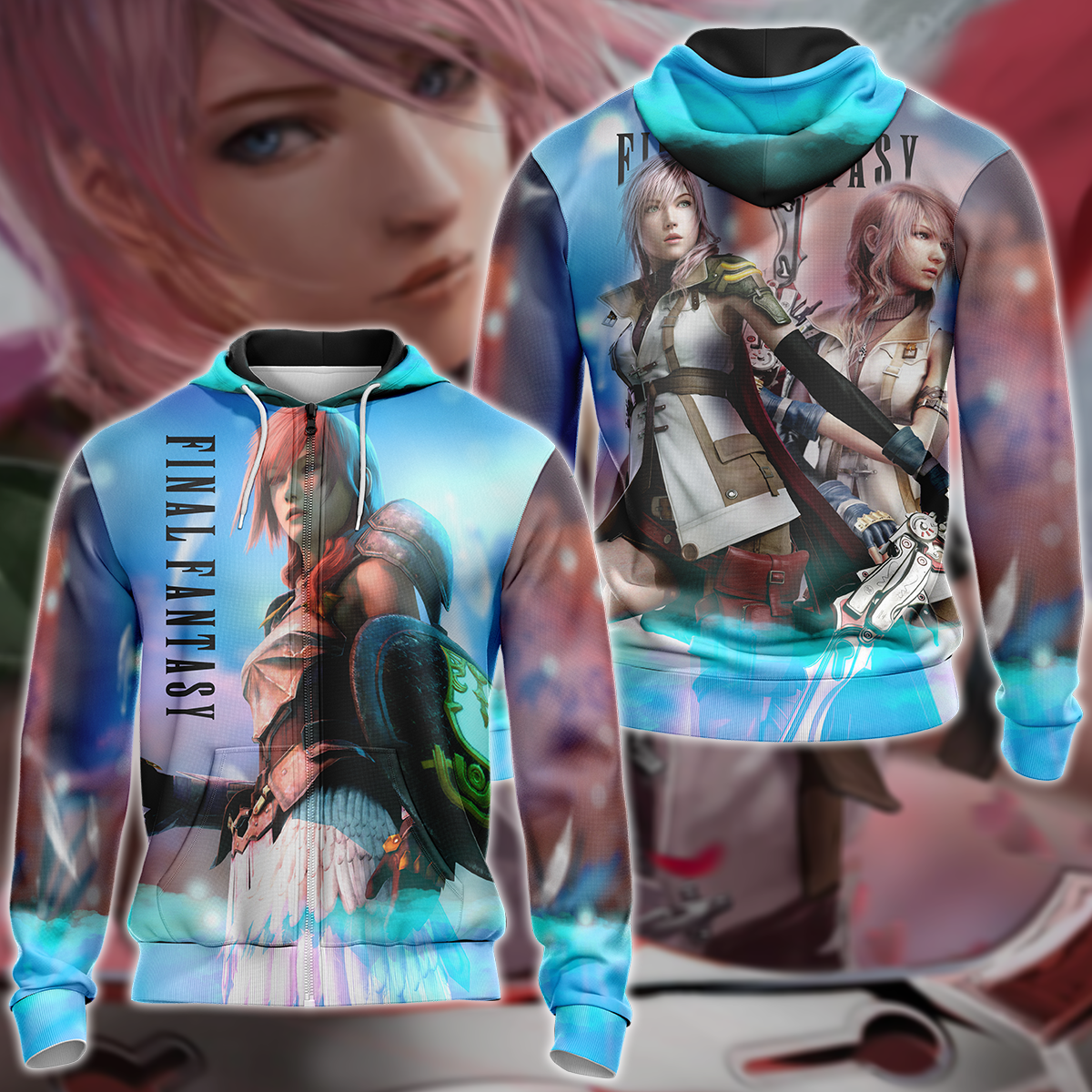 Final Fantasy XIII Video Game 3D All Over Print T-shirt Tank Top Zip Hoodie Pullover Hoodie Hawaiian Shirt Beach Shorts Jogger Zip Hoodie