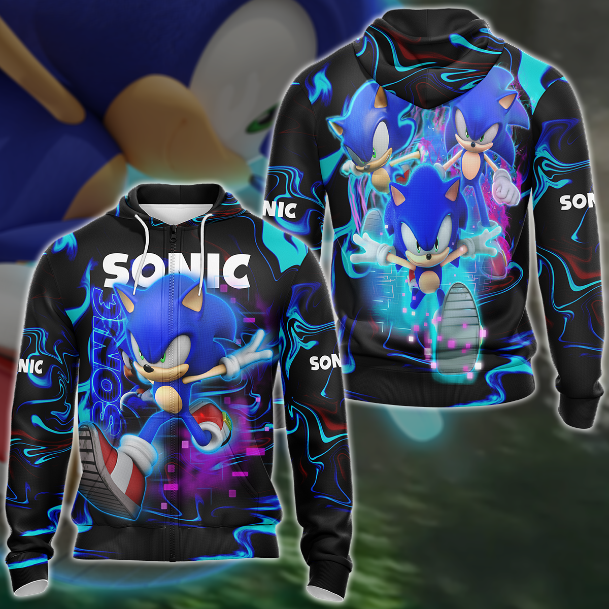 Sonic Video Game 3D All Over Print T-shirt Tank Top Zip Hoodie Pullover Hoodie Hawaiian Shirt Beach Shorts Jogger Zip Hoodie
