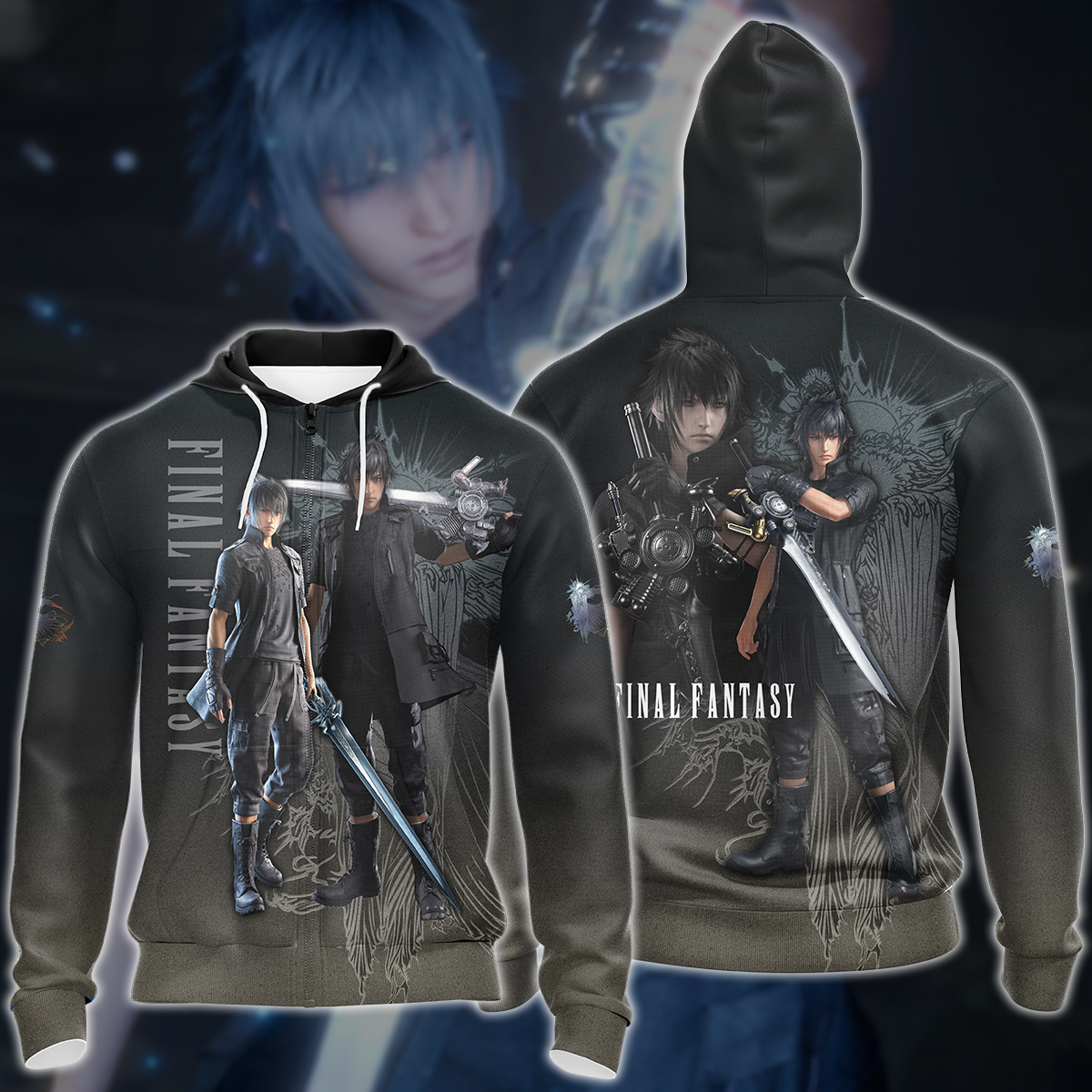 Final Fantasy XV Video Game 3D All Over Printed T-shirt Tank Top Zip Hoodie Pullover Hoodie Hawaiian Shirt Beach Shorts Jogger Zip Hoodie