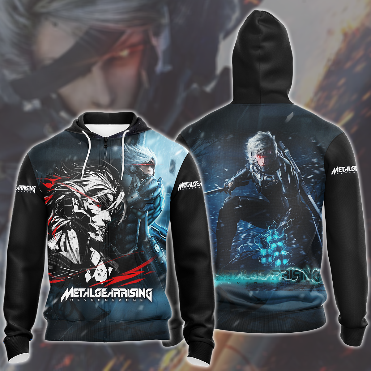 Metal Gear Rising: Revengeance Video Game All Over Printed T-shirt Tank Top Zip Hoodie Pullover Hoodie Hawaiian Shirt Beach Shorts Joggers Zip Hoodie