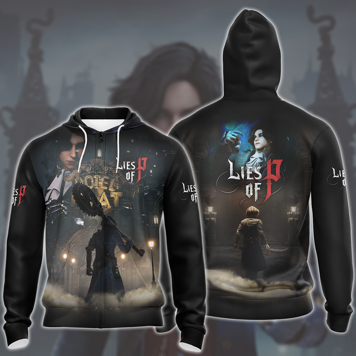 Lies of P Video Game All Over Printed T-shirt Tank Top Zip Hoodie Pullover Hoodie Hawaiian Shirt Beach Shorts Joggers Zip Hoodie