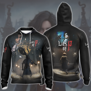 Lies of P Video Game All Over Printed T-shirt Tank Top Zip Hoodie Pullover Hoodie Hawaiian Shirt Beach Shorts Joggers Zip Hoodie S 