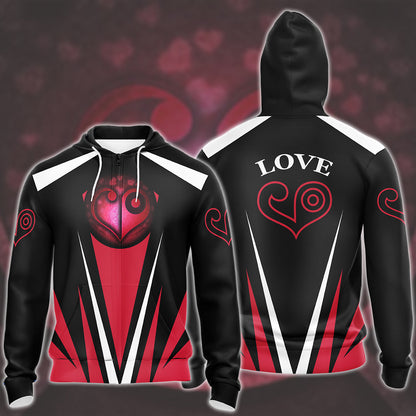 Digimon Crest Of Love Video Game All Over Printed T-shirt Tank Top Zip Hoodie Pullover Hoodie Hawaiian Shirt Beach Shorts Joggers Zip Hoodie