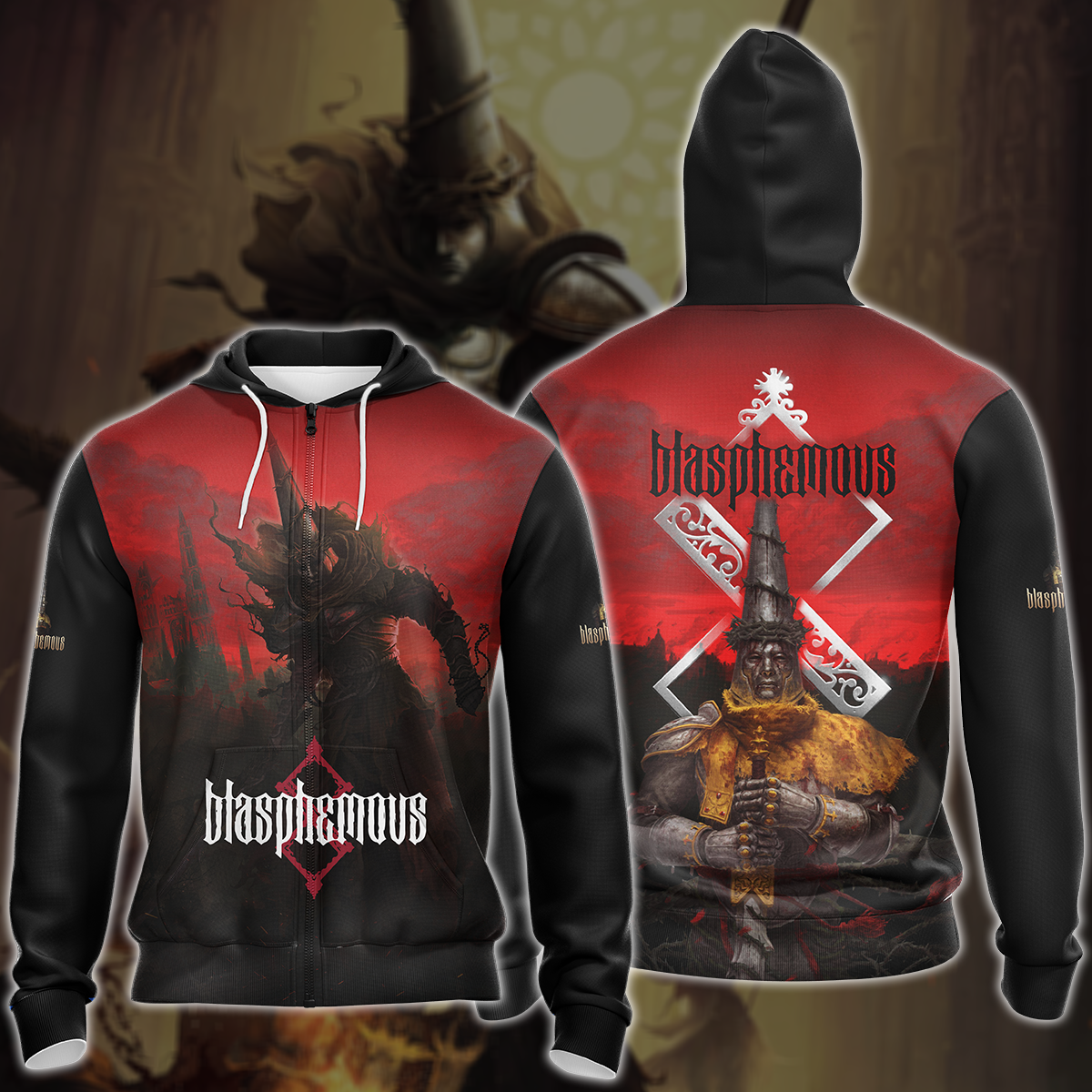Blasphemous Video Game 3D All Over Printed T-shirt Tank Top Zip Hoodie Pullover Hoodie Hawaiian Shirt Beach Shorts Jogger Zip Hoodie