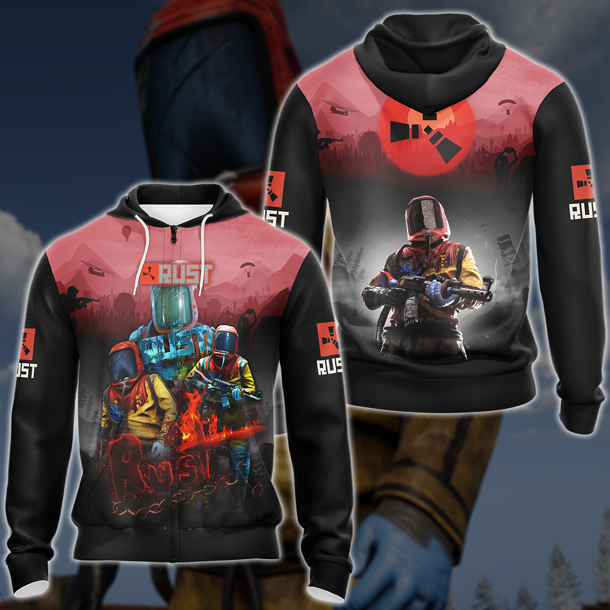 Rust Video Game 3D All Over Printed T-shirt Tank Top Zip Hoodie Pullover Hoodie Hawaiian Shirt Beach Shorts Jogger Zip Hoodie