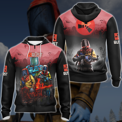 Rust Video Game 3D All Over Printed T-shirt Tank Top Zip Hoodie Pullover Hoodie Hawaiian Shirt Beach Shorts Jogger Zip Hoodie