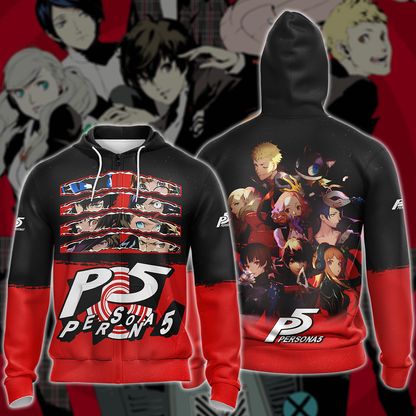 Persona V Video Game 3D All Over Printed T-shirt Tank Top Zip Hoodie Pullover Hoodie Hawaiian Shirt Beach Shorts Jogger Zip Hoodie