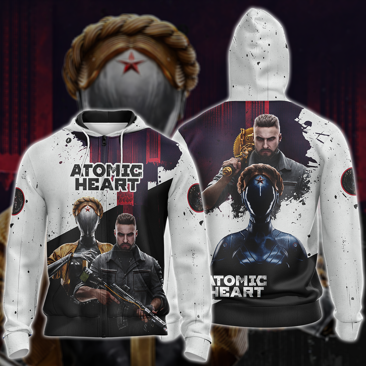 Atomic Heart Video Game 3D All Over Printed T-shirt Tank Top Zip Hoodie Pullover Hoodie Hawaiian Shirt Beach Shorts Jogger Zip Hoodie