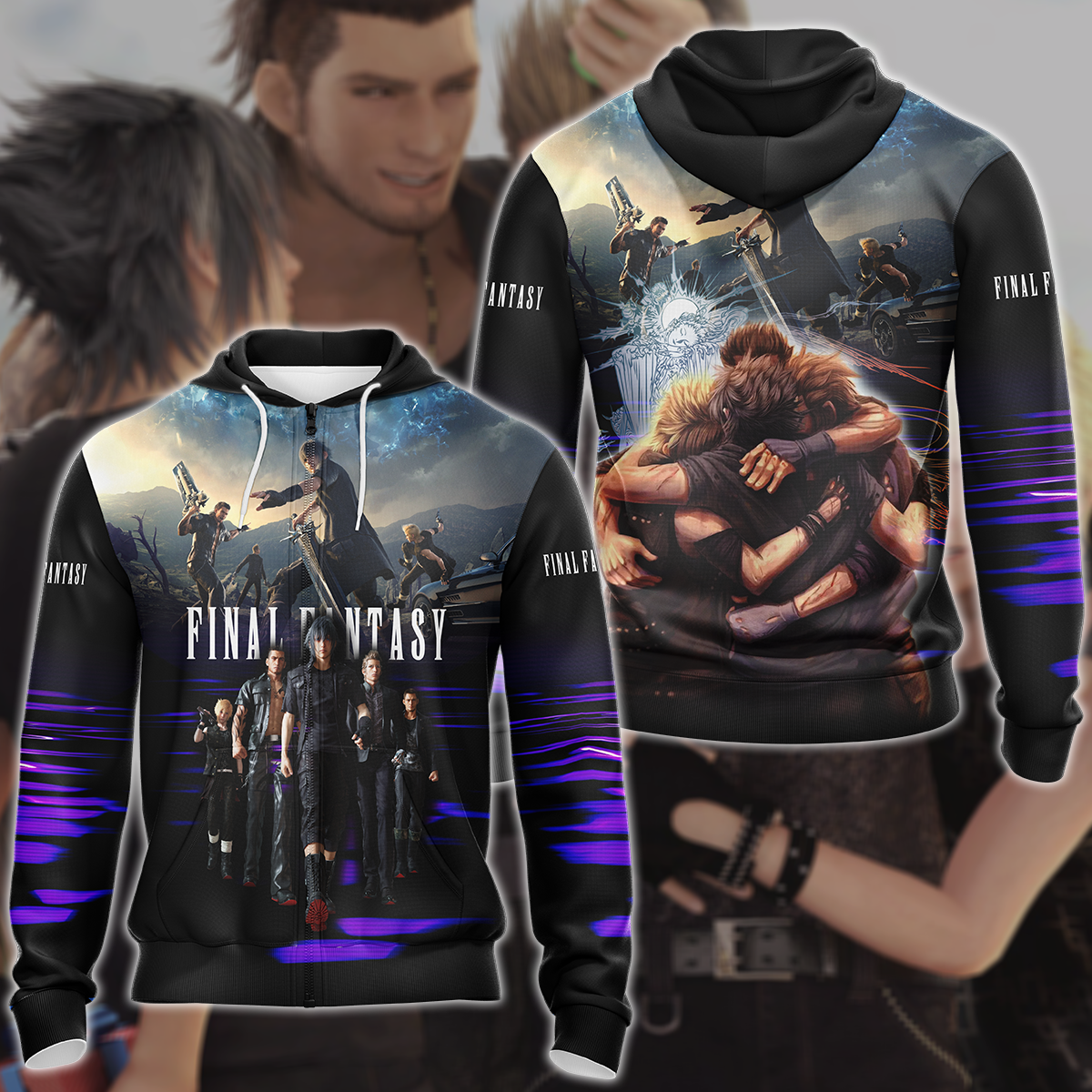 Final Fantasy XV Video Game 3D All Over Print T-shirt Tank Top Zip Hoodie Pullover Hoodie Hawaiian Shirt Beach Shorts Jogger Zip Hoodie