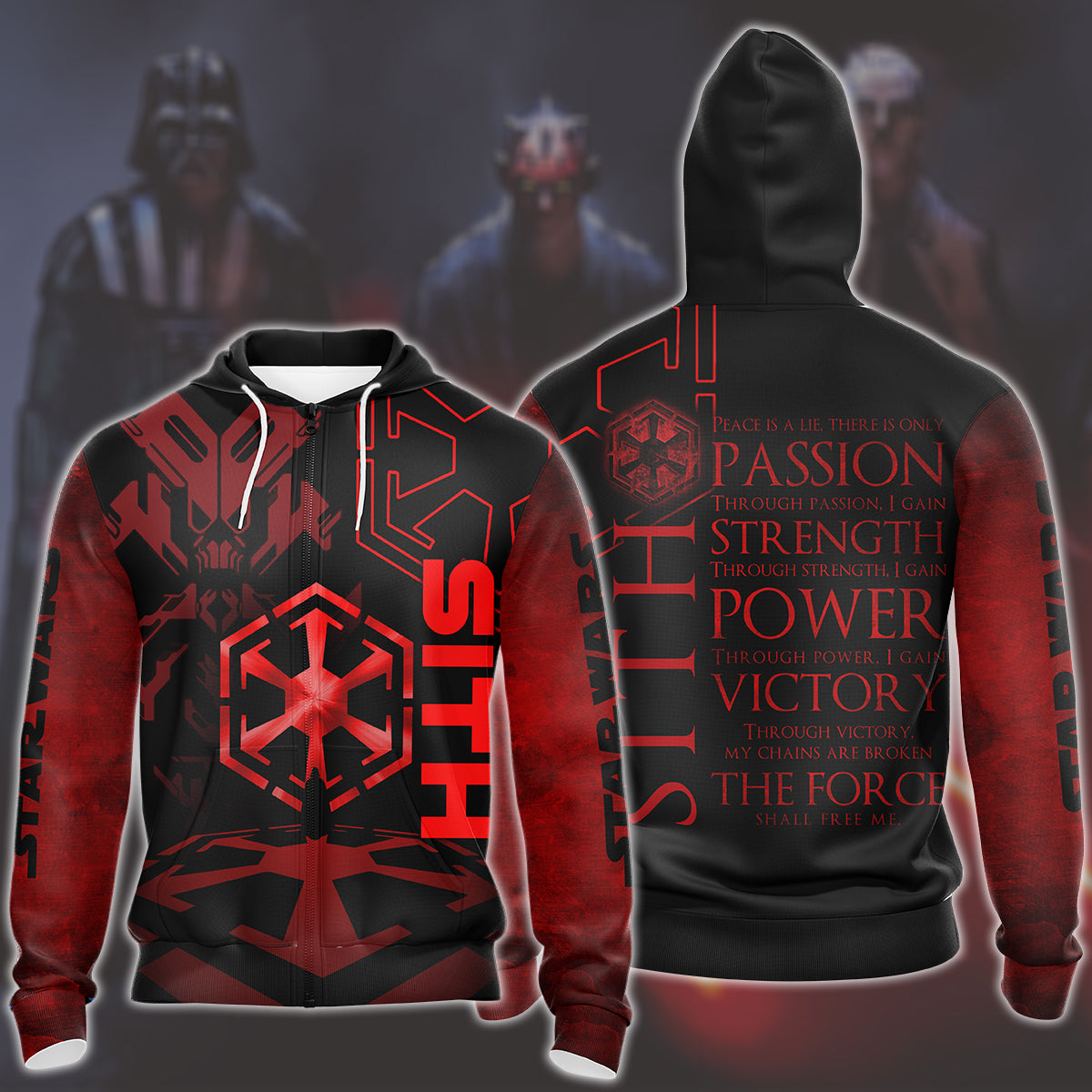 Star Wars Sith Code Unisex 3D T-shirt Zip Hoodie