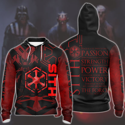 Star Wars Sith Code Unisex 3D T-shirt Zip Hoodie