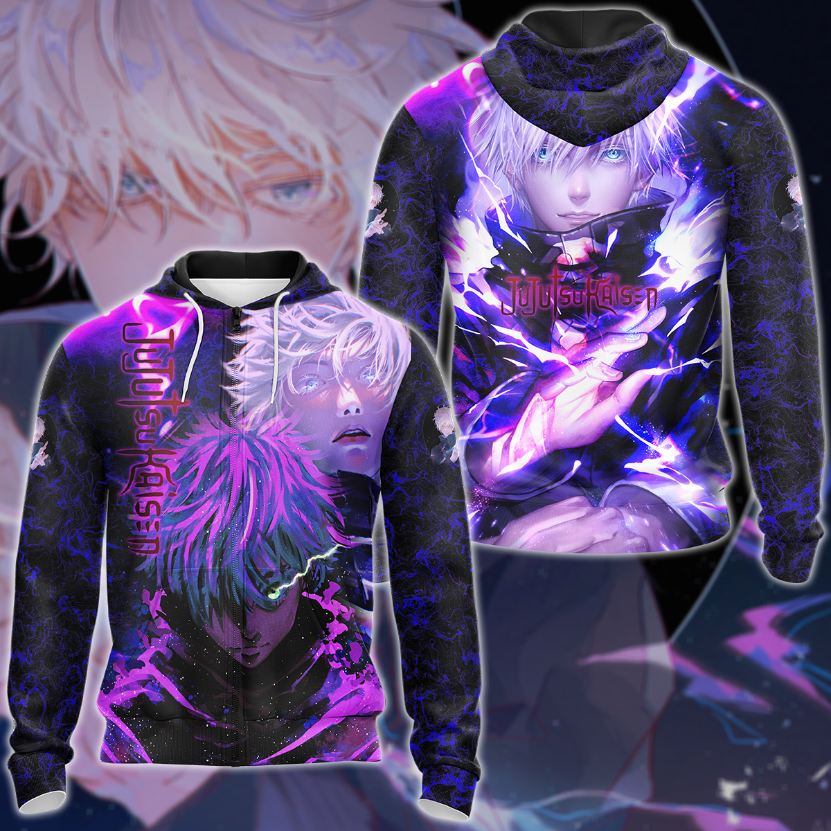 Jujutsu Kaisen Gojo Satoru 3D All Over Print T-shirt Tank Top Zip Hoodie Pullover Hoodie Hawaiian Shirt Beach Shorts Jogger Zip Hoodie