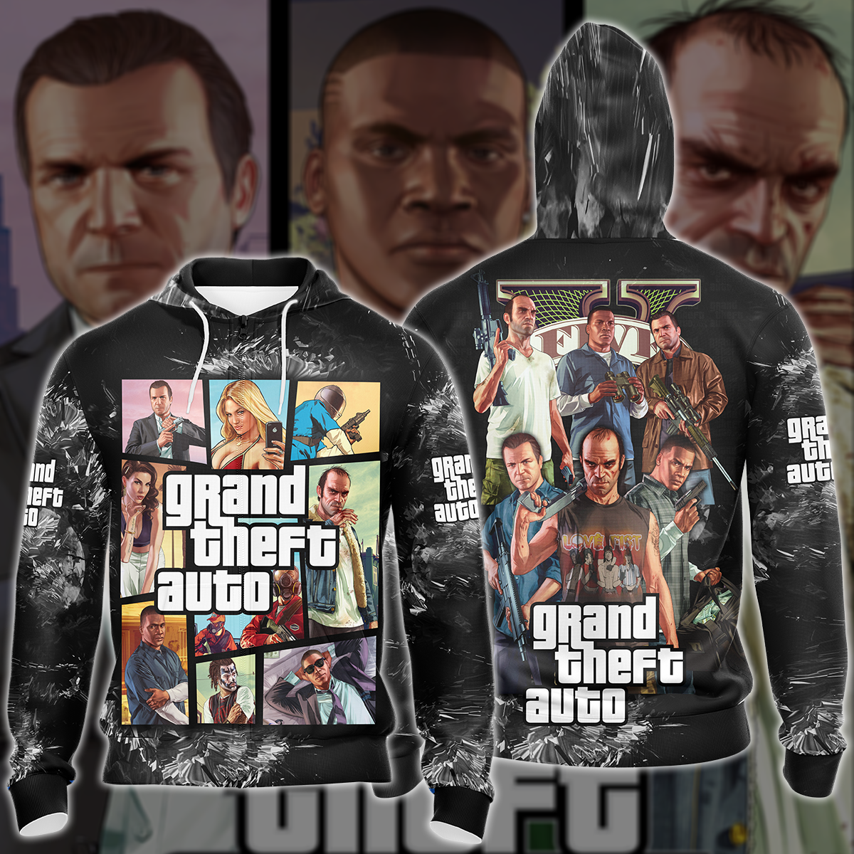 Grand Theft Auto 5 Video Game 3D All Over Printed T-shirt Tank Top Zip Hoodie Pullover Hoodie Hawaiian Shirt Beach Shorts Joggers Zip Hoodie