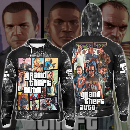 Grand Theft Auto 5 Video Game 3D All Over Printed T-shirt Tank Top Zip Hoodie Pullover Hoodie Hawaiian Shirt Beach Shorts Joggers Zip Hoodie
