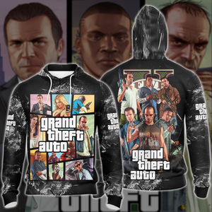 Grand Theft Auto 5 Video Game 3D All Over Printed T-shirt Tank Top Zip Hoodie Pullover Hoodie Hawaiian Shirt Beach Shorts Joggers Zip Hoodie S 