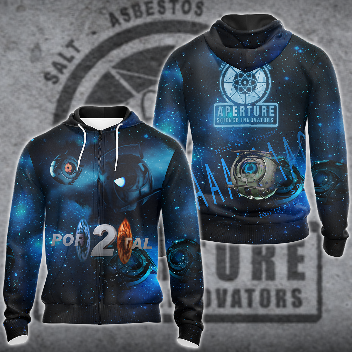Portal 2 Video Game 3D All Over Print T-shirt Tank Top Zip Hoodie Pullover Hoodie Hawaiian Shirt Beach Shorts Jogger Zip Hoodie