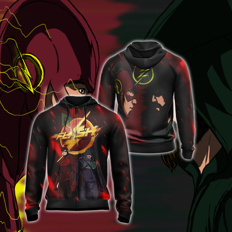 Arrow and Flash New Unisex 3D T-shirt Zip Hoodie