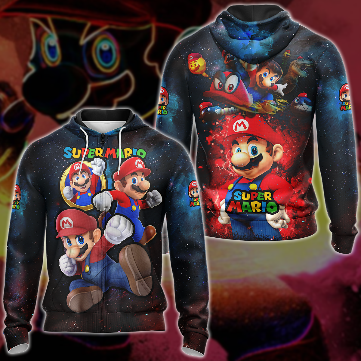 Super Mario Video Game 3D All Over Print T-shirt Tank Top Zip Hoodie Pullover Hoodie Hawaiian Shirt Beach Shorts Jogger Zip Hoodie