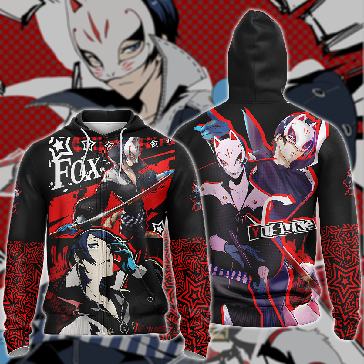 Persona 5 Strikers Yusuke Kitagawa Video Game 3D All Over Print T-shirt Tank Top Zip Hoodie Pullover Hoodie Hawaiian Shirt Beach Shorts Jogger Zip Hoodie