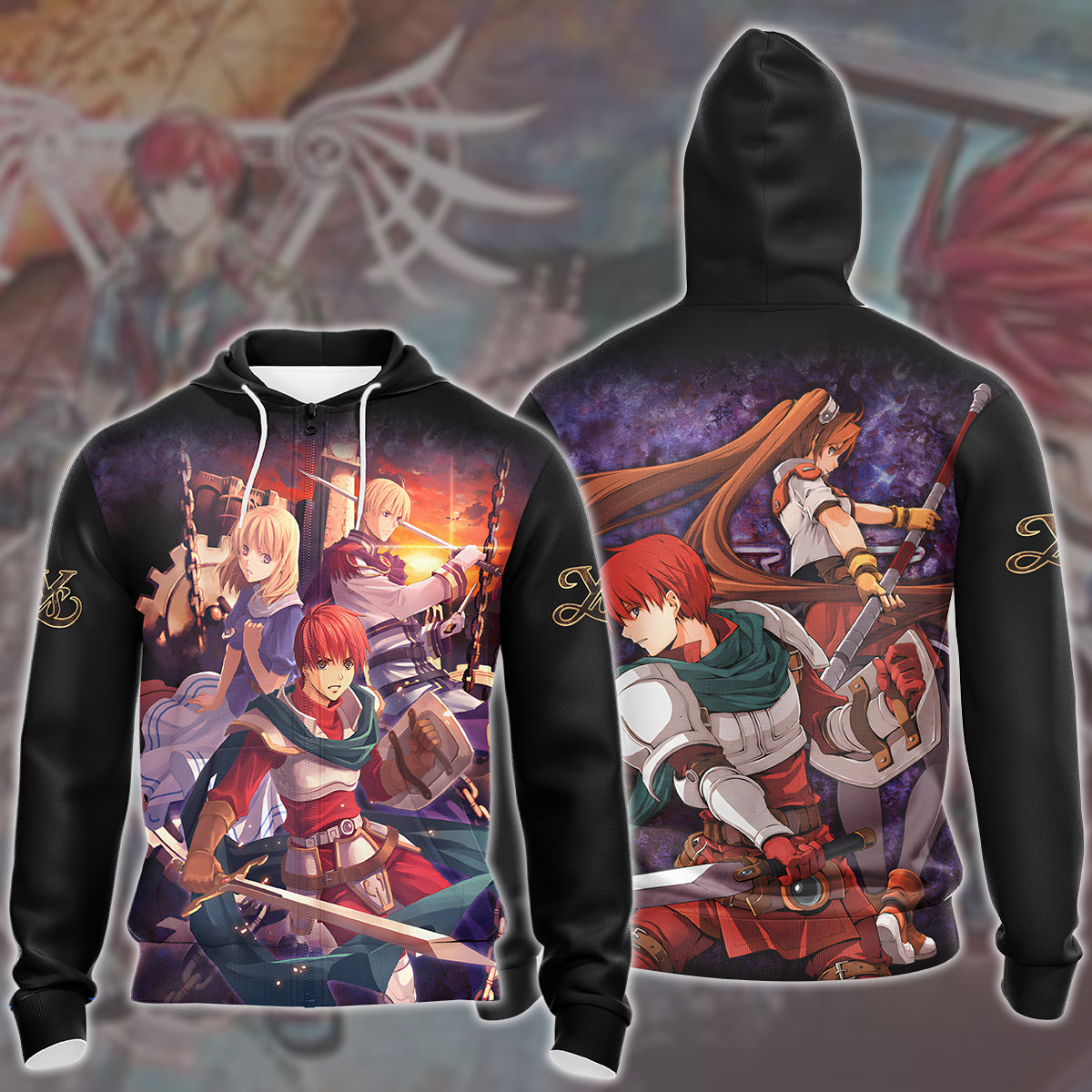 Ys Adol Christin Video Game All Over Printed T-shirt Tank Top Zip Hoodie Pullover Hoodie Hawaiian Shirt Beach Shorts Joggers