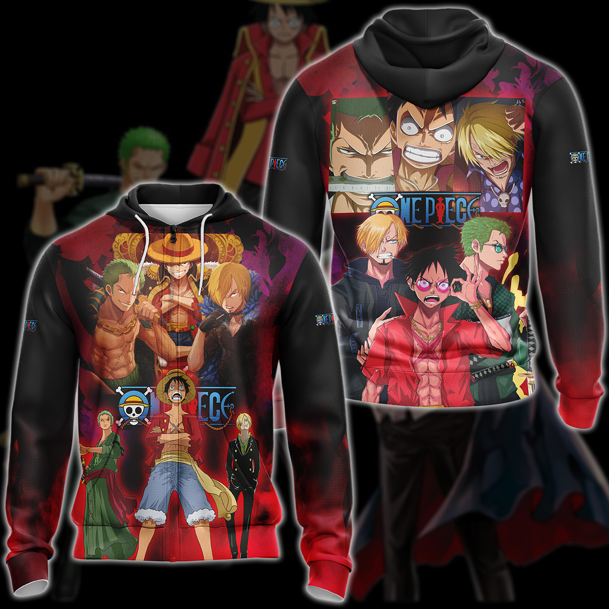 One Piece Luffy Sanji Zoro Anime Manga 3D All Over Print T-shirt Tank Top Zip Hoodie Pullover Hoodie Hawaiian Shirt Beach Shorts Jogger Zip Hoodie
