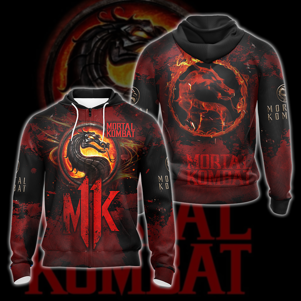 Mortal Kombat All Over Print T-shirt Tank Top Zip Hoodie Pullover Hoodie Hawaiian Shirt Zip Hoodie