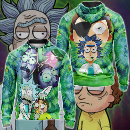 Rick and Morty 3D All Over Print T-shirt Tank Top Zip Hoodie Pullover Hoodie Hawaiian Shirt Beach Shorts Jogger Zip Hoodie