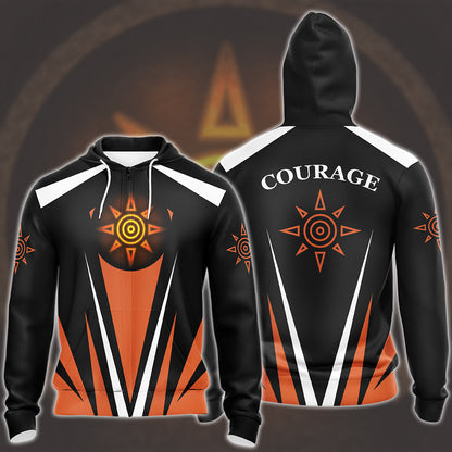 Digimon Crest Of Courage Video Game All Over Printed T-shirt Tank Top Zip Hoodie Pullover Hoodie Hawaiian Shirt Beach Shorts Joggers Zip Hoodie