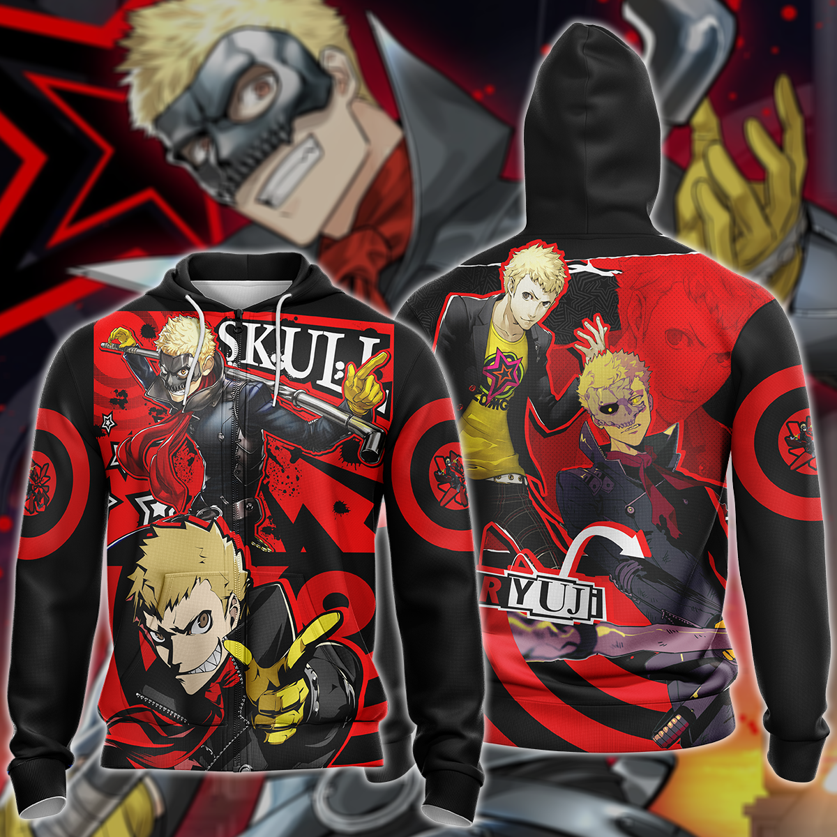 Persona 5 Strikers Ryuji Sakamoto Video Game 3D All Over Print T-shirt Tank Top Zip Hoodie Pullover Hoodie Hawaiian Shirt Beach Shorts Jogger Zip Hoodie