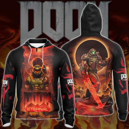 Doom Eternal Video Game All-Over T-shirt Hoodie Tank Top Hawaiian Shirt Beach Shorts Joggers Zip Hoodie