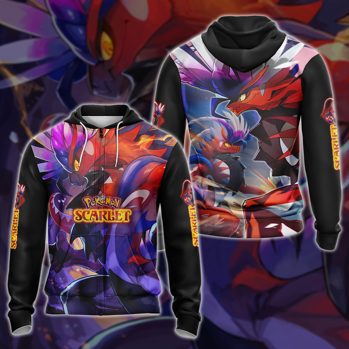 Pokemon Scarlet Video Game 3D All Over Printed T-shirt Tank Top Zip Hoodie Pullover Hoodie Hawaiian Shirt Beach Shorts Jogger Zip Hoodie