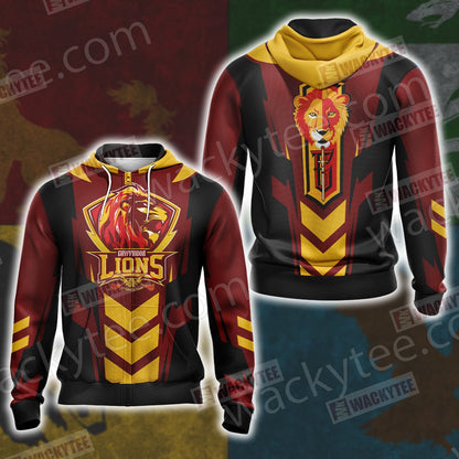 Harry Potter - Gryffindor House Sporty Style Unisex 3D T-shirt Zip Hoodie S