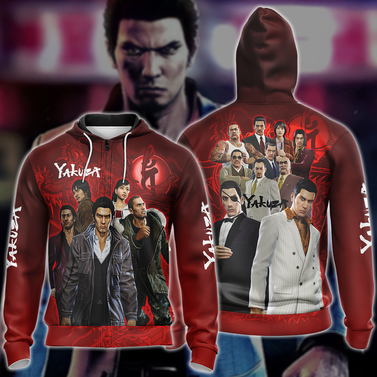 Yakuza Video Game 3D All Over Printed T-shirt Tank Top Zip Hoodie Pullover Hoodie Hawaiian Shirt Beach Shorts Jogger Zip Hoodie