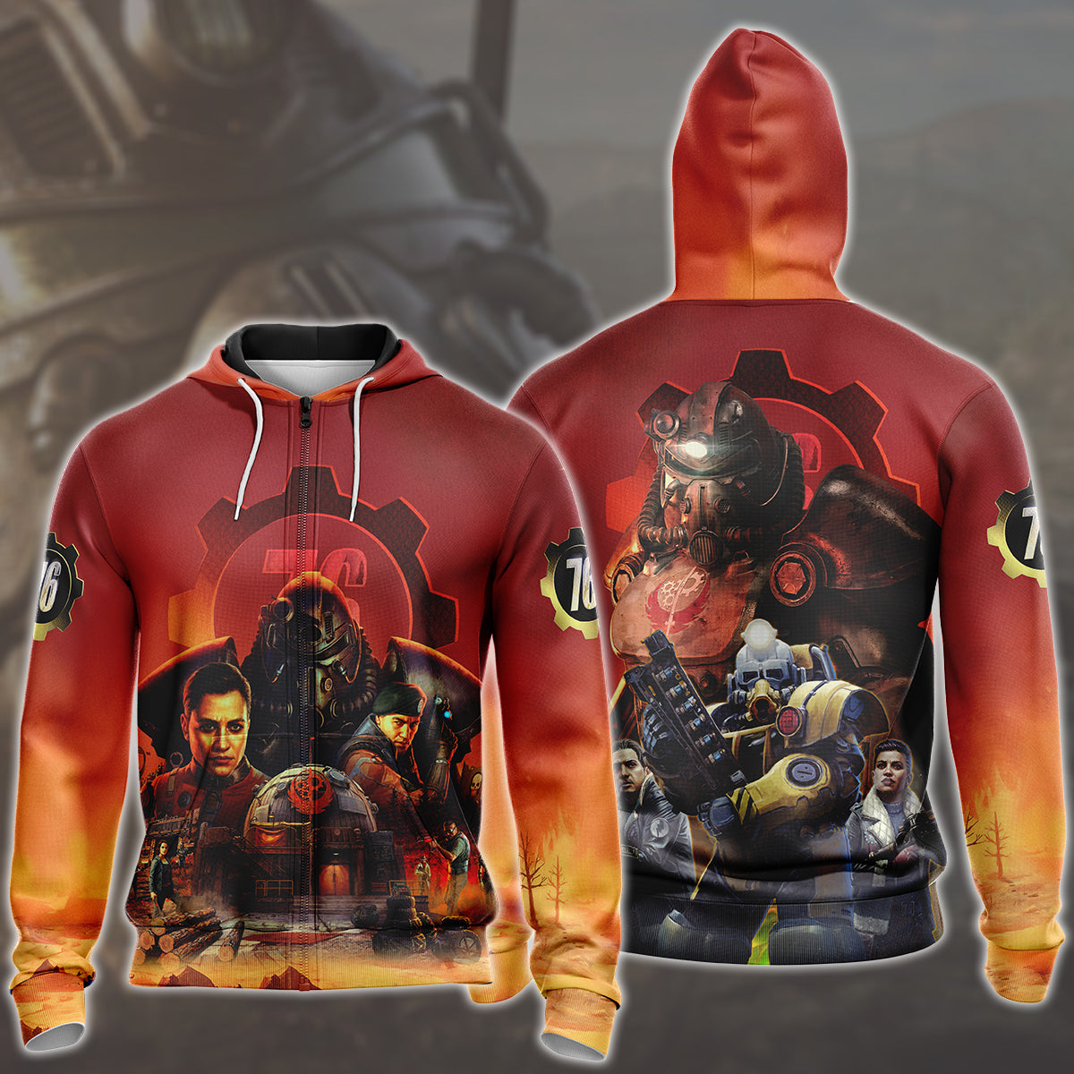 Fallout 76 Video Game All Over Printed T-shirt Tank Top Zip Hoodie Pullover Hoodie Hawaiian Shirt Beach Shorts Joggers