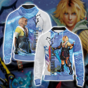 Final Fantasy X - Tidus New Unisex Zip Up Hoodie T-shirt Hoodie