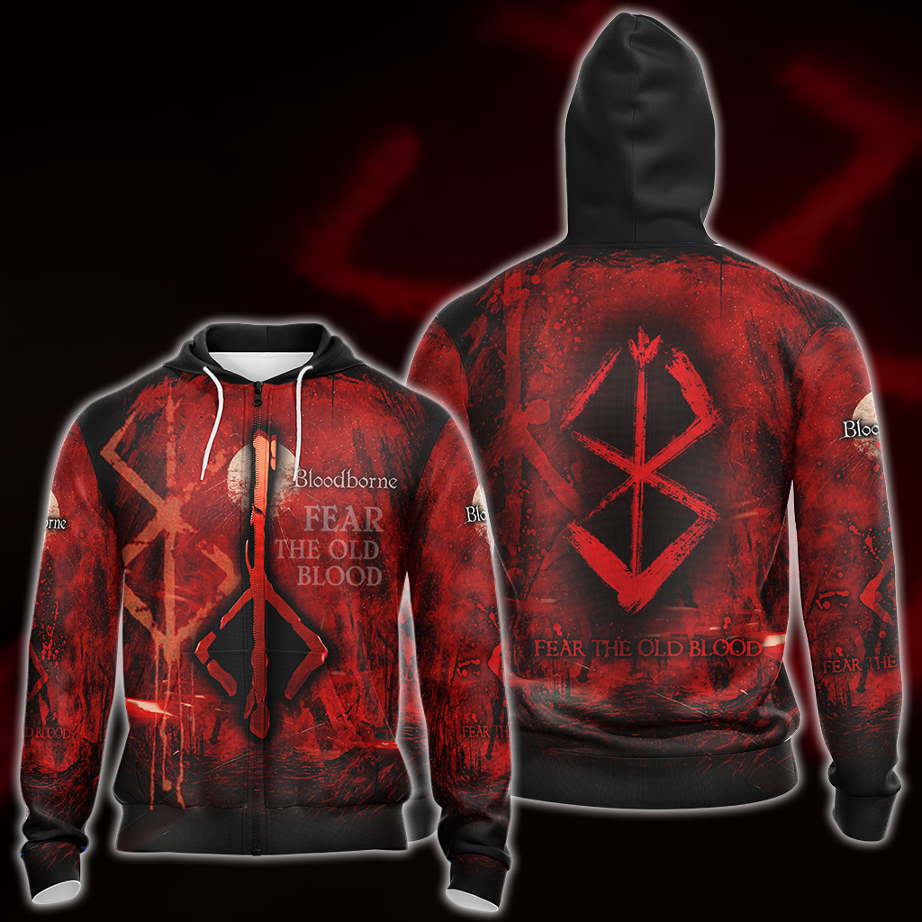 Bloodborne All Over Print T-shirt Tank Top Zip Hoodie Pullover Hoodie Hawaiian Shirt Zip Hoodie