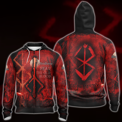 Bloodborne All Over Print T-shirt Tank Top Zip Hoodie Pullover Hoodie Hawaiian Shirt Zip Hoodie