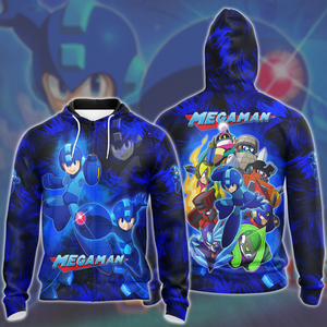 Mega Man Video Game All Over Printed T-shirt Tank Top Zip Hoodie Pullover Hoodie Hawaiian Shirt Beach Shorts Joggers Zip Hoodie S 